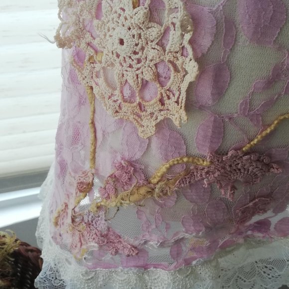 Handmade Fairycore Amethyst violet faerie lace dress - Picture 4 of 9